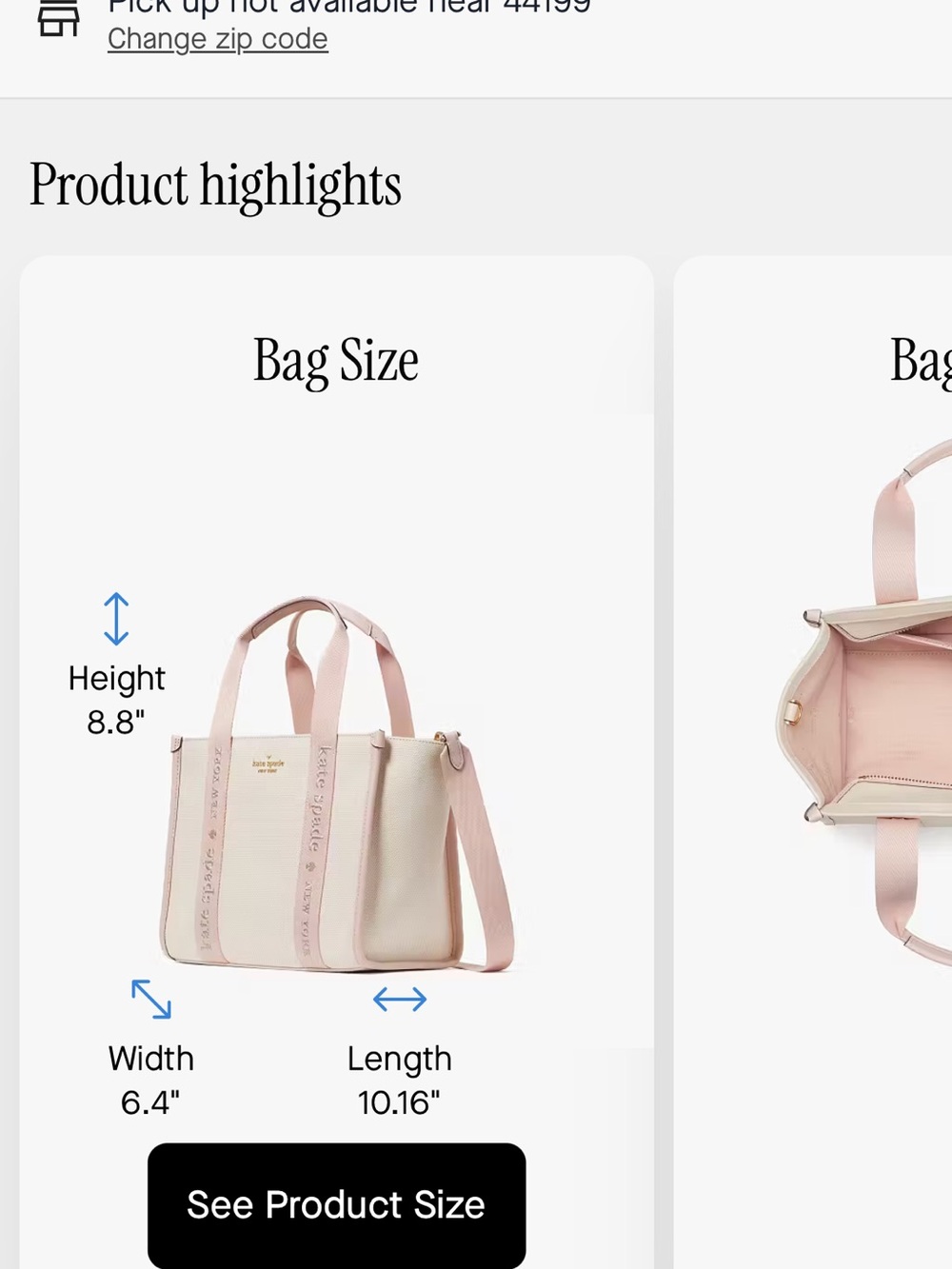 kate spade Canvas Tote with Blush Pink Straps - Picture 10 of 10
